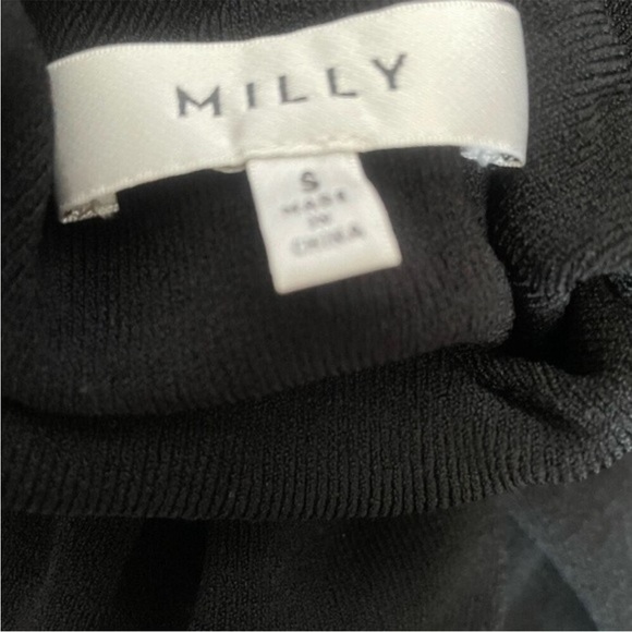 Milly Black Cut Off Shoulder Y2K Turtleneck Knit Size S - Picture 8 of 12